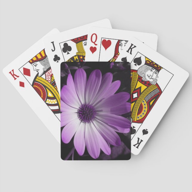 Baralho Cartões de Brincadeira com Flor Roxo (Verso)