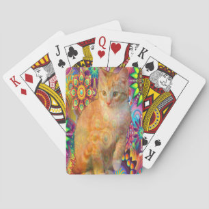 Baralho Cartões De Brincadeira De Gato Coloridos, Gato Co