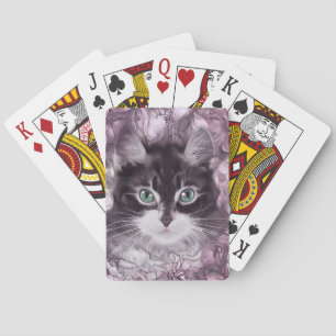 Baralho Cartões De Design De Gato Bonito.