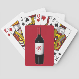 Baralho Cartões de garrafa de vinho monograma