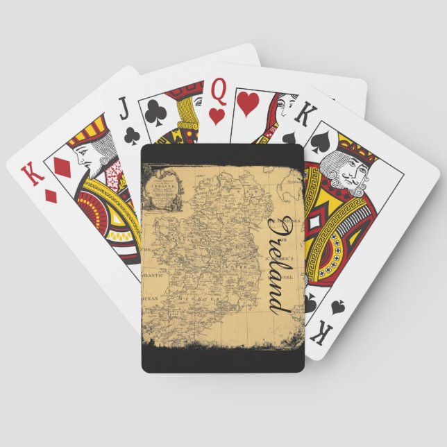 Baralho Cartões de Jogada Antiguamente para Mapa da Irland (Verso)