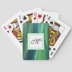 Baralho Cartões de Jogada Lassic Monograma Verde Elegante