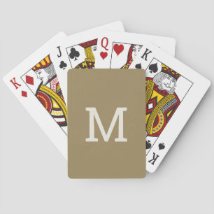 Baralho Cartões De Jogada Mínimo Khaki Taupe Monogramas