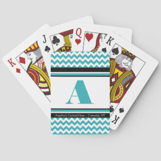 Baralho Cartões de Jogada Personalizados Turquoise Chevron