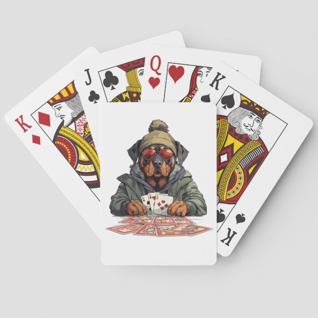 Baralho Cartões De Jogar Cachorro Rottweiler (Verso)