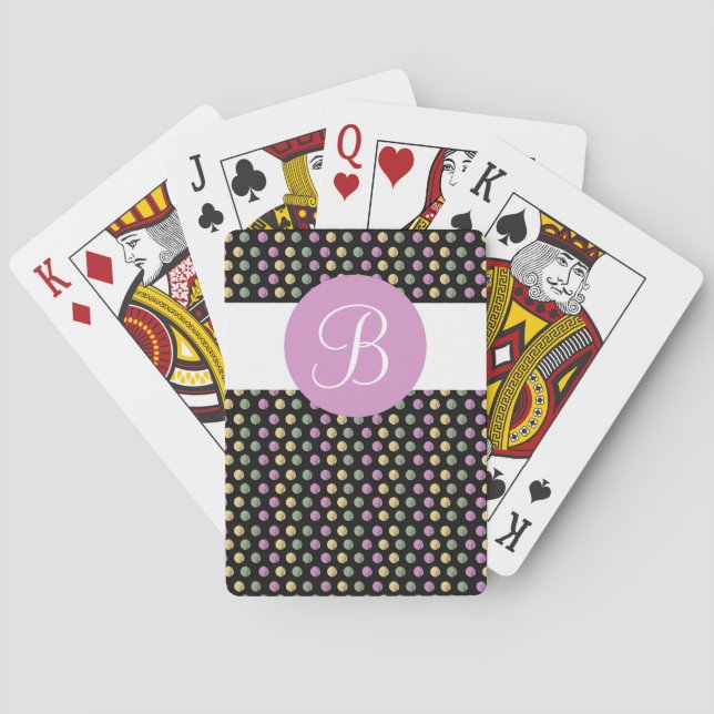 Baralho Cartões de jogar com monogramas personalizados de  (Verso)