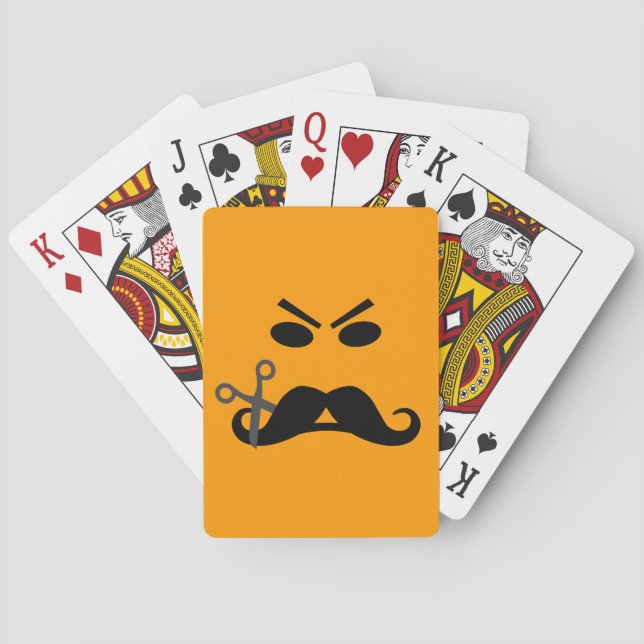 Baralho Cartões de jogar com o bigode irritado (Verso)