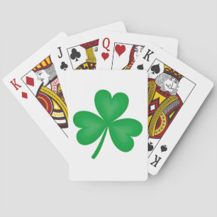 Baralho Cartões De Jogar Com Shamrock Verde Da Irlanda So