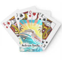 Cartões de jogar cruzeiro da família personalizada