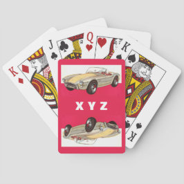 Baralho Cartões de jogar monograma personalizado carro vin