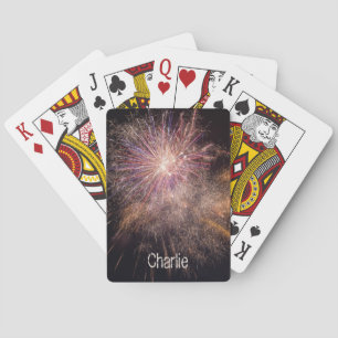 Baralho Cartões de jogar monograma personalizado do Firewo