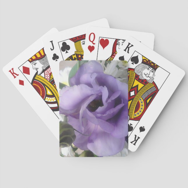Baralho Cartões De Jogar Pôquer De Flor Roxo (Verso)
