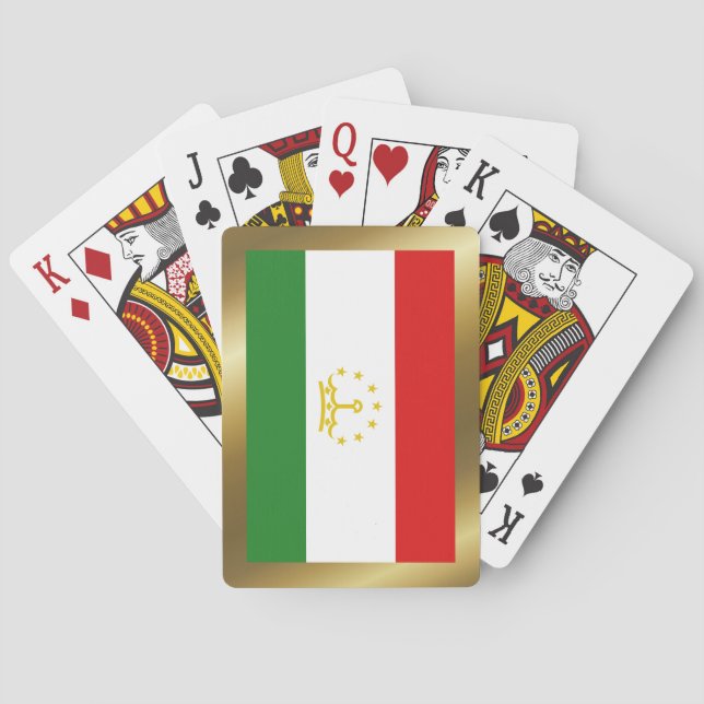 Baralho Cartões de jogar sinalizador do Tajiquistão (Verso)