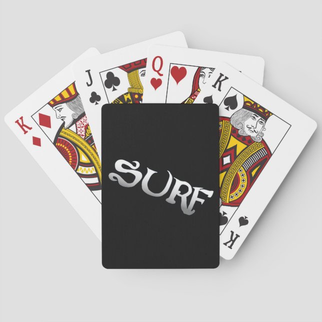 Baralho Cartões de jogar surf preto (Verso)