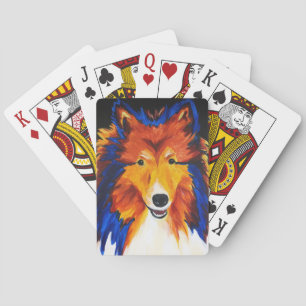 Baralho Cartões de jogo abstratos da pintura de Sheltie