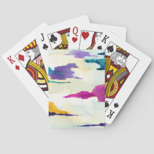 Baralho Cartões de jogo coloridos artísticos da Aquarela