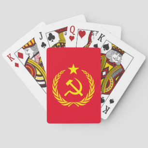 Baralho Cartões de jogo comunistas da bandeira da guerra
