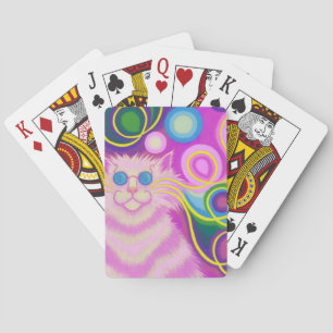 Baralho cartões de jogo cor-de-rosa do Psy-gato-delic