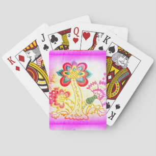 Baralho cartões de jogo cor-de-rosa groovy da palmeira