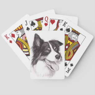 Baralho Cartões de jogo da arte do cão de border collie