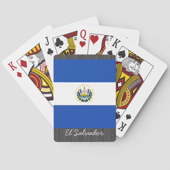 Baralho Cartões de jogo da bandeira de El Salvador (Verso)