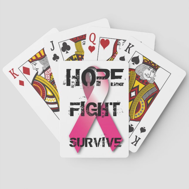 Baralho Cartões de jogo da consciência do cancro da mama (Verso)