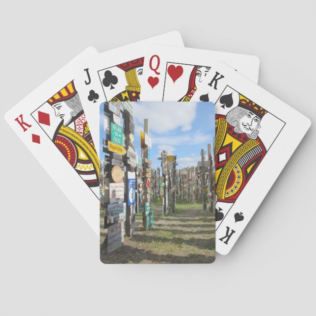 Baralho Cartões de jogo da floresta do sinal de Yukon (Verso)