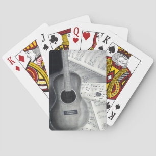 Baralho Cartões de jogo da guitarra & da partitura