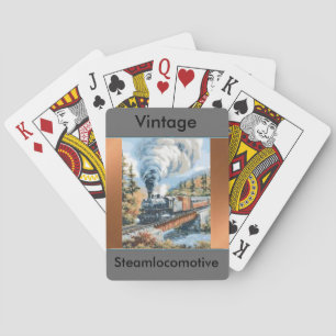 Baralho Cartões de jogo da locomotiva de vapor do vintage
