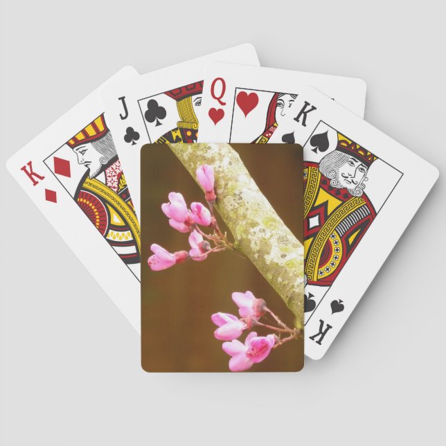 Baralho Cartões de jogo das flores da árvore de Judas (Verso)
