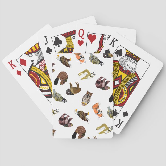 Baralho Cartões de jogo de madeira do bicho do crachá (Verso)