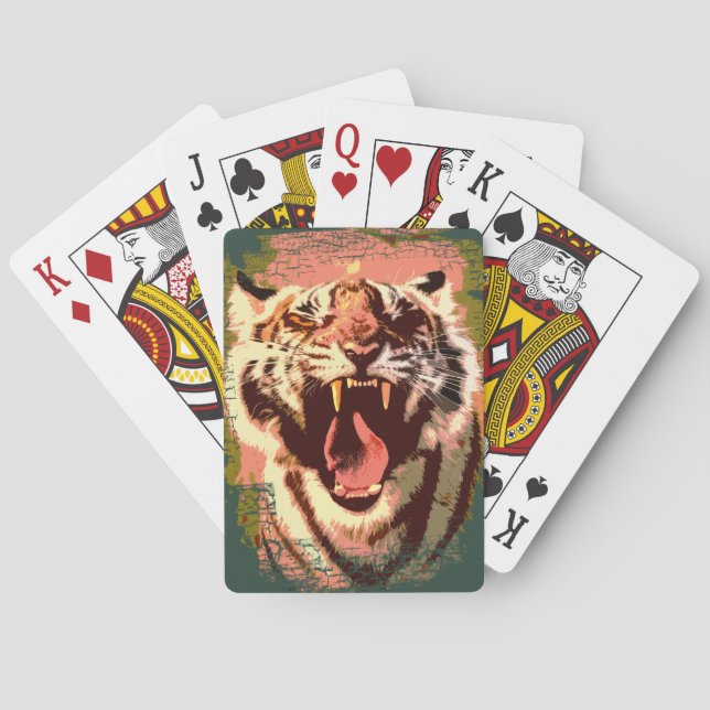 Baralho cartões de jogo de tigre (Verso)