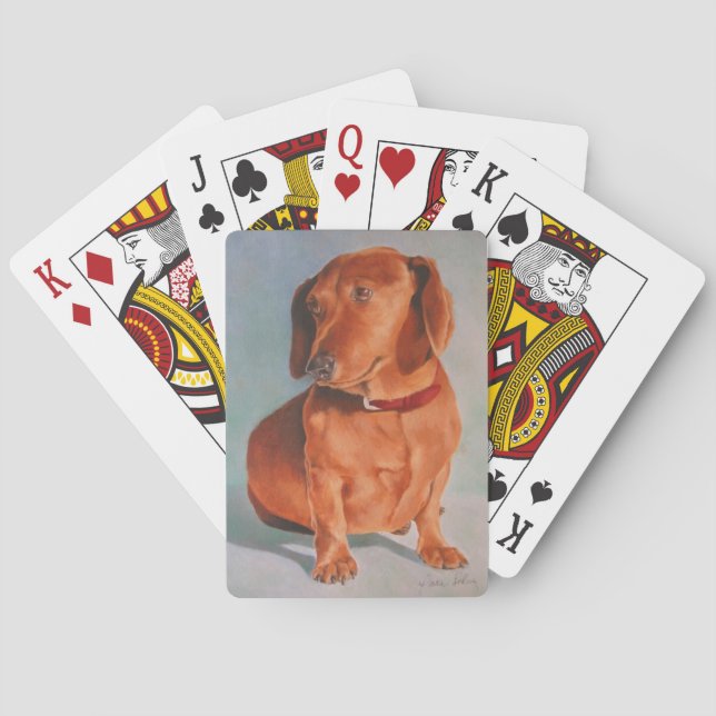 Baralho Cartões de jogo do Dachshund (Verso)
