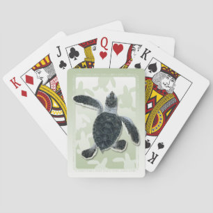 Baralho Cartões de jogo do Hatchling da tartaruga verde