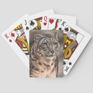 Baralho Cartões de jogo do leopardo de neve