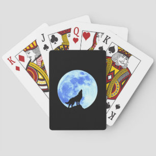 Baralho Cartões de jogo do lobo A do urro, caras padrão