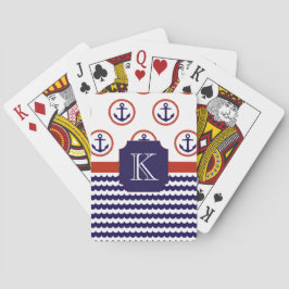 Baralho Cartões de jogo do monograma da âncora