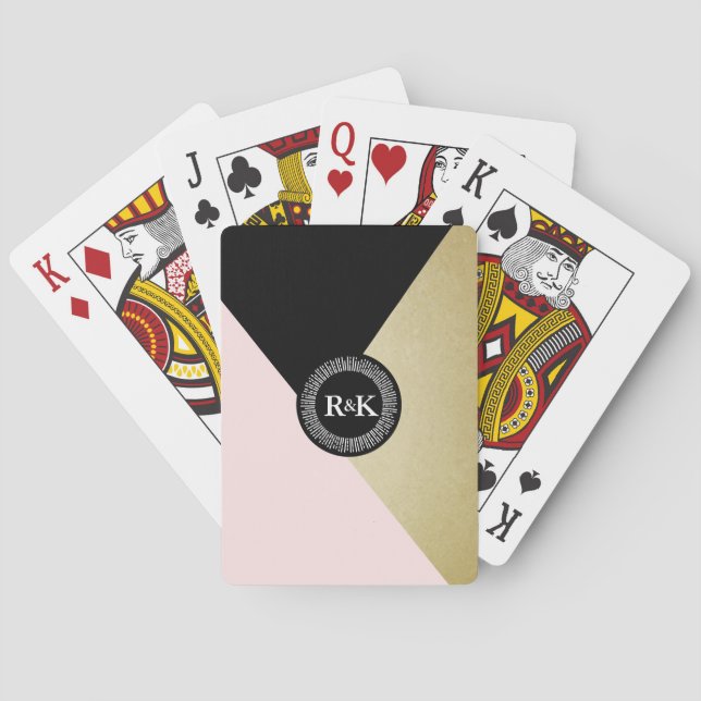 Baralho Cartões de jogo Dourados e pretos do póquer de (Verso)