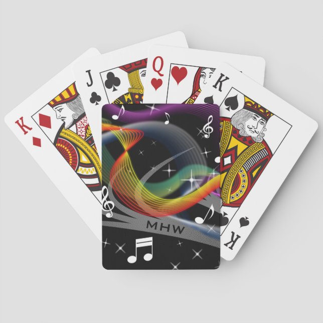 Baralho Cartões de jogo feitos sob encomenda do monograma (Verso)