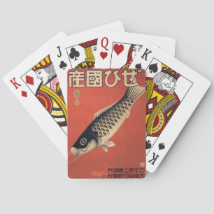 Baralho Cartões de jogo japoneses dos peixes do vintage