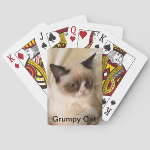 Baralho Cartões de jogo mal-humorados do gato