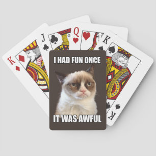 Baralho Cartões de jogo mal-humorados do gato