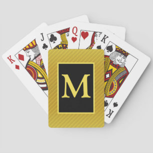 Baralho Cartões de jogo Monogrammed amarelos e pretos