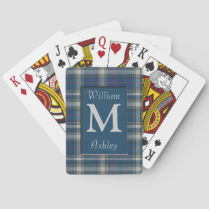 Baralho Cartões de jogo Monogrammed da xadrez azul