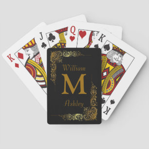 Baralho Cartões de jogo Monogrammed personalizados