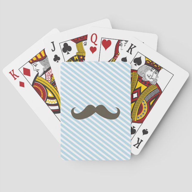 Baralho Cartões de jogo padrão da cara do bigode (Verso)