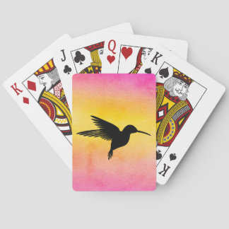 Baralho Cartões de jogo Textured aguarela do colibri