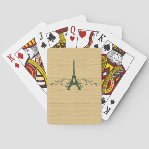 Baralho Cartões de jogo verdes do Flourish do francês