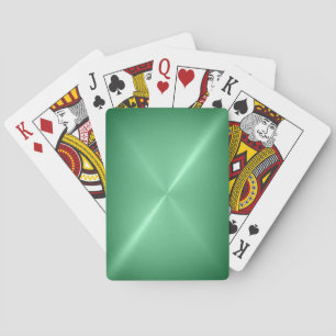 Baralho Cartões de jogo verdes escovados do metal