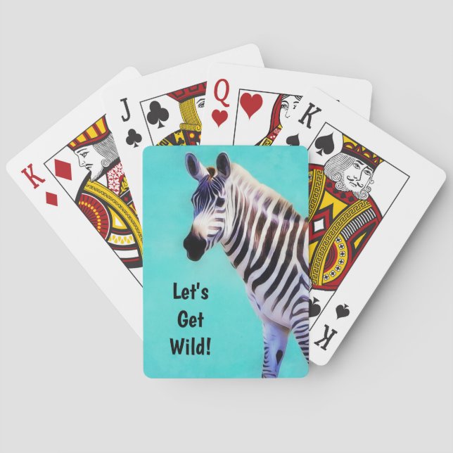Baralho Cartões De Poker De Arte De Zebra Selvagem (Verso)